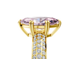 Yellow gold Fancy Pink Marquise  Cut Pave Diamond Engagement Ring with Channel Set Band and Four-Prong Setting_25