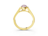 Yellow gold Fancy Pink Marquise Cut Solitaire Cathedral Diamond Engagement Ring with Channel-Set Band and Four-Prong Setting_6