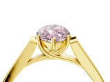 Yellow gold Fancy Pink Marquise Cut Solitaire Cathedral Diamond Engagement Ring with Channel-Set Band and Four-Prong Setting_7