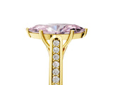 Yellow gold Fancy Pink Marquise Cut Solitaire Cathedral Diamond Engagement Ring with Channel-Set Band and Four-Prong Setting_8