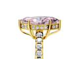 Yellow gold Fancy Pink Marquise Cut Solitaire Diamond Engagement Ring with Pavé Band and Six-Prong Setting_17
