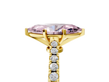 Yellow gold Fancy Pink Marquise  Cut Solitaire Diamond Engagement Ring with Pave Band and Four-Prong Setting_157