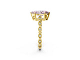 Yellow gold Fancy Pink Marquise Cut Solitaire Diamond Ring with Infinity Twist Band and Four-Prong Setting_26