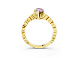 Yellow gold Fancy Pink Marquise Cut Solitaire Diamond Ring with Infinity Twist Band and Four-Prong Setting_27