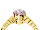 Yellow gold Fancy Pink Marquise Cut Solitaire Diamond Ring with Infinity Twist Band and Four-Prong Setting_28