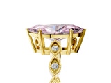 Yellow gold Fancy Pink Marquise Cut Solitaire Diamond Ring with Infinity Twist Band and Four-Prong Setting_29