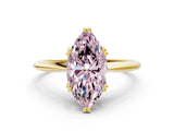 Yellow gold Fancy Pink Marquise Cut Solitaire Diamond Ring with Six-Prong Setting and Classic Band_12