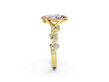 Yellow gold Fancy Pink Marquise  Cut Solitaire Diamond Twisted Band with Pave Setting_48