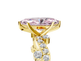 Yellow gold Fancy Pink Marquise  Cut Solitaire Diamond Twisted Band with Pave Setting_52
