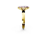 Yellow gold Fancy Pink Marquise  Cut Solitaire Engagement Ring with Flat Band and Four-Prong Setting 2