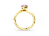 Yellow gold Fancy Pink Marquise  Cut Solitaire Engagement Ring with Flat Band and Four-Prong Setting 3