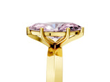 Yellow gold Fancy Pink Marquise  Cut Solitaire Engagement Ring with Flat Band and Four-Prong Setting 5