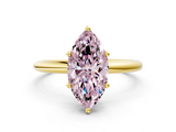 Yellow gold Fancy Pink Marquise  Cut Solitaire Engagement Ring with Four-Prong Setting and Classic Band_20