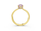 Yellow gold Fancy Pink Marquise  Cut Solitaire Engagement Ring with Four-Prong Setting on a Classic Band_23