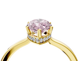 Yellow gold Fancy Pink Marquise  Cut Solitaire Engagement Ring with Four-Prong Setting on a Classic Band_24