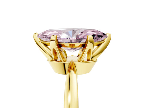 Yellow gold Fancy Pink Marquise Cut Solitaire Engagement Ring with Six-Prong Setting and Tapered Band_5