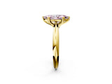 Yellow gold Fancy Pink Marquise  Cut Solitaire Engagement Ring with Tapered Band and Four-Prong Setting 3