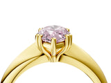 Yellow gold Fancy Pink Marquise  Cut Solitaire Engagement Ring with Tapered Band and Four-Prong Setting 5