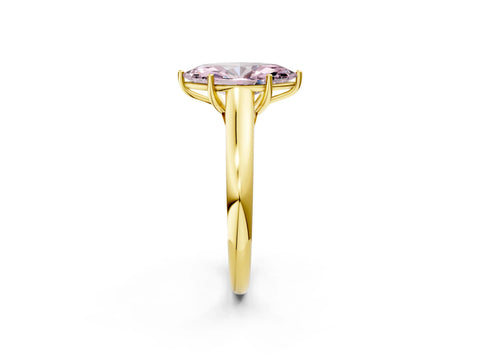 Yellow gold Fancy Pink Marquise Cut Solitaire Engagement Ring with Tapered Band and Four-Prong Setting_5