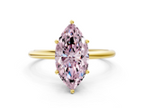 Yellow gold Fancy Pink Marquise  Cut Solitaire Engagement Ring with Thin Band and Four-Prong Setting_3