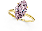 Yellow gold Fancy Pink Marquise  Cut Solitaire Engagement Ring with Thin Band and Four-Prong Setting_4