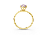 Yellow gold Fancy Pink Marquise  Cut Solitaire Engagement Ring with Thin Band and Four-Prong Setting_6