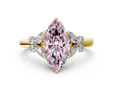 Yellow gold Fancy Pink Marquise  Cut Solitaire Floral Diamond Ring with Four-Prong Setting_55