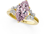 Yellow gold Fancy Pink Marquise  Cut Solitaire Floral Diamond Ring with Four-Prong Setting_56