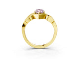 Yellow gold Fancy Pink Marquise Cut Solitaire Intertwined Band Prong Setting Ring_3