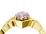 Yellow gold Fancy Pink Marquise Cut Solitaire Intertwined Band Prong Setting Ring_4