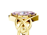 Yellow gold Fancy Pink Marquise Cut Solitaire Intertwined Band Prong Setting Ring_5