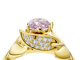 Yellow gold Fancy Pink Marquise Cut Solitaire Leaf-Inspired Engagement Ring with Prong Setting_16
