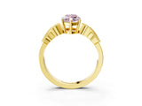 Yellow gold Fancy Pink Marquise Cut Solitaire Milgrain Leaf Band with Prong Setting_3