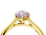 Yellow gold Fancy Pink Marquise  Cut Solitaire Ring with Cathedral Band and Four-Prong Setting_84