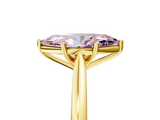 Yellow gold Fancy Pink Marquise  Cut Solitaire Ring with Cathedral Band and Four-Prong Setting_85