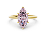 Yellow gold Fancy Pink Marquise  Cut Solitaire Ring with Four-Prong Setting on a Classic Band_47