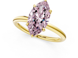Yellow gold Fancy Pink Marquise  Cut Solitaire Ring with Thin Band and Four-Prong Setting_17