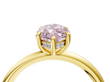 Yellow gold Fancy Pink Marquise  Cut Solitaire Ring with Thin Band and Four-Prong Setting_20