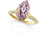 Yellow gold Fancy Pink Marquise Cut Solitaire Split Shank Pave Diamond Engagement Ring with Four-Prong Setting_25