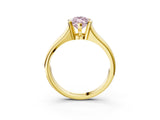 Yellow gold Fancy Pink Marquise Cut Solitaire Tension Set Diamond Ring with Split Shank Band_3