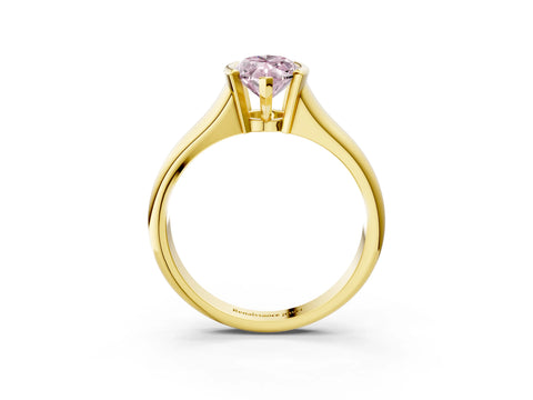 Yellow gold Fancy Pink Marquise Cut Solitaire Tension Set Diamond Ring with Split Shank Band_3