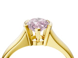 Yellow gold Fancy Pink Marquise Cut Solitaire Tension Set Diamond Ring with Split Shank Band_4