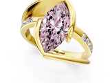 Yellow gold Fancy Pink Marquise Cut Solitaire Tension-Set Diamond Split Shank Ring_1