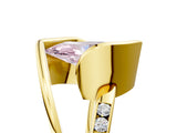 Yellow gold Fancy Pink Marquise Cut Solitaire Tension-Set Diamond Split Shank Ring_5