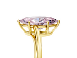 Yellow gold Fancy Pink Marquise  Cut Solitaire Twist Band Ring with Four-Prong Setting_28