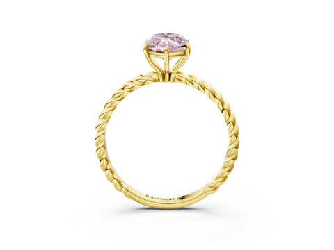 Yellow gold Fancy Pink Marquise Cut Solitaire Twisted Band 4-Prong Ring_3