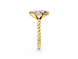 Yellow gold Fancy Pink Marquise  Cut Solitaire Twisted Band with Four-Prong Setting_102