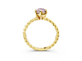 Yellow gold Fancy Pink Marquise  Cut Solitaire Twisted Band with Four-Prong Setting_103