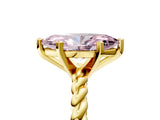 Yellow gold Fancy Pink Marquise  Cut Solitaire Twisted Band with Four-Prong Setting_105