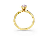Yellow gold Fancy Pink Marquise Cut Solitaire Twisted Pave Band with Four-Prong Setting_18